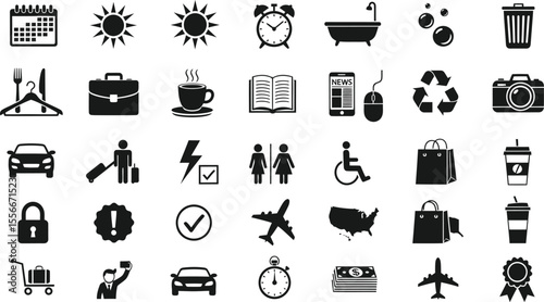 Everyday Essentials: Universal Black & White Icon Grid