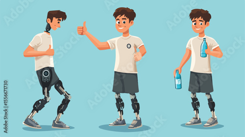 Empowered Disabled Man with Robotic Prosthesis in Active Lifestyle