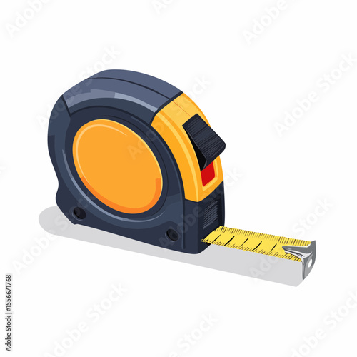 A retractable measuring tape mid-pull
