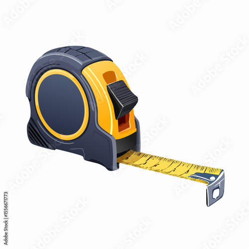 A retractable measuring tape mid-pull
