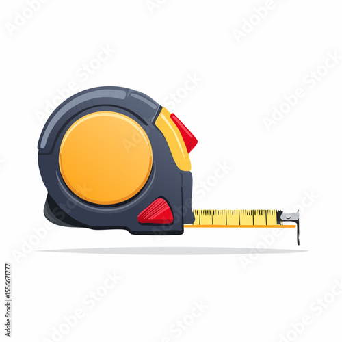 A retractable measuring tape mid-pull

