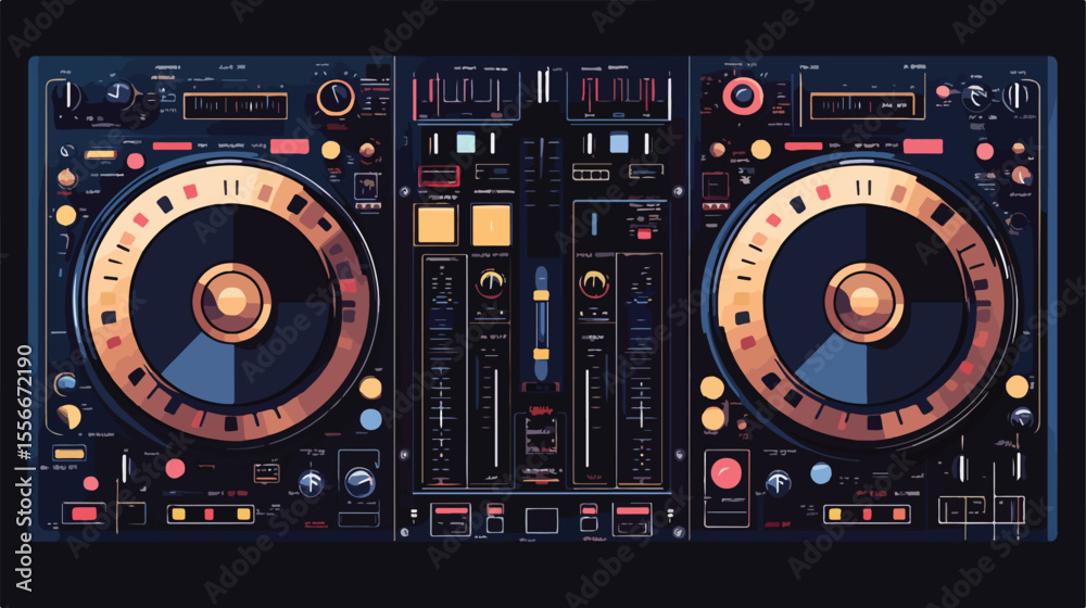 Fototapeta premium DJ Mixer Music Isolated Vector Illustration