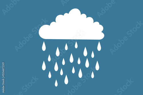 Cute cloud and rain drop vector pattern, flat cartoon design with soft colors, seamless pastel rainy background, decorative weather illustration, child-friendly art for fabrics and digital use
