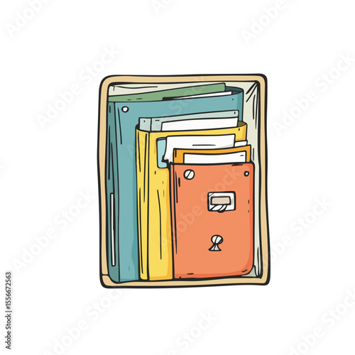 Creative Cartoon Vector Illustration Hand Drawing of Document Files