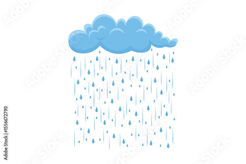 Vibrant rain drops falling from cute cartoon clouds, seamless vector illustration in soft pastel palette, whimsical sky and water droplet design, perfect for kids artwork, textiles, and decor
