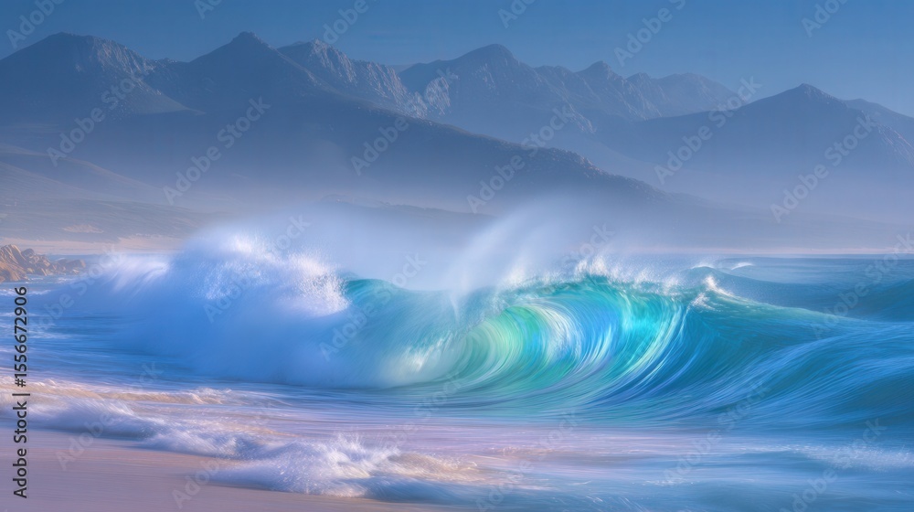 Fototapeta premium abstract ocean wave Mystical mist
