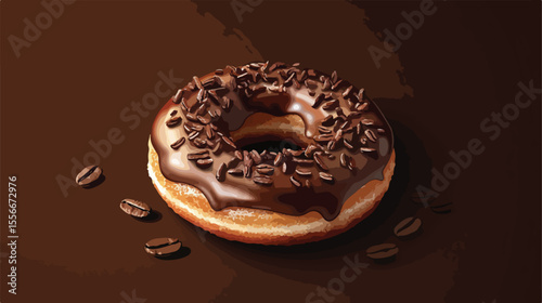 Sweet Dessert Donut Coffee Vector Illustration