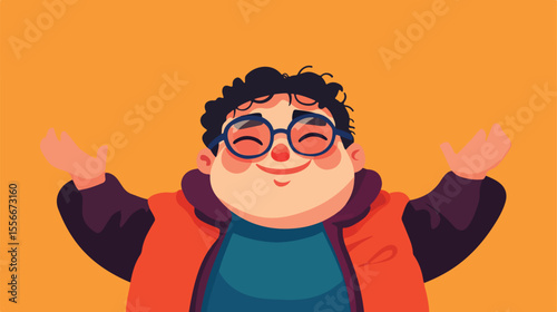 Down Syndrome Character Flat Vector Illustration
