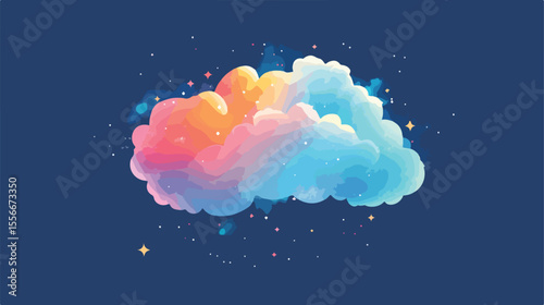 Dream Cloud Isolated Icon Vector Illustration