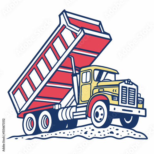 Cartoon Dump Truck Vector Image. Dumb Truck Vector Art, Icons