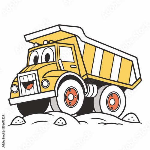Cartoon Dump Truck Vector Image. Dumb Truck Vector Art, Icons