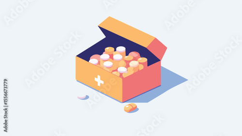 Isolated Drugs Box Vector Illustration Design