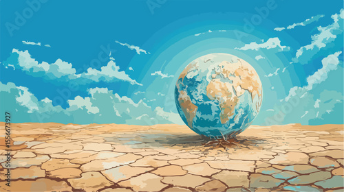 Global Warming Concept in Flat Vector Art