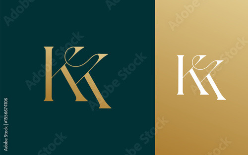 Initial letter KK logo design vector illustration for couple, wedding, and business