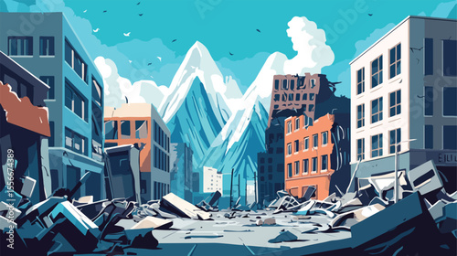 Richter Scale Earthquake Illustration Flat Design