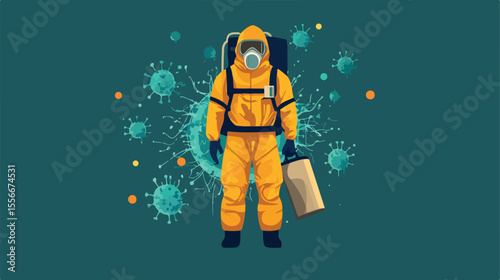 Modern Flat Vector Illustration Design Centered on Ebola Virus Outbreak