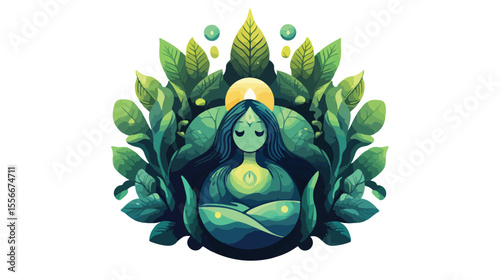 Eco Sustainability Emblem Vector Illustration