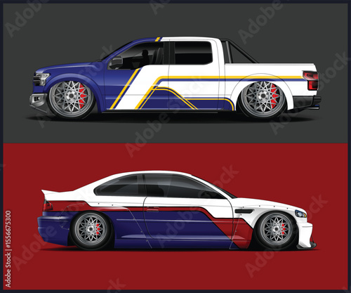 Custom Car Wraps for Pickup Truck and Sports Car