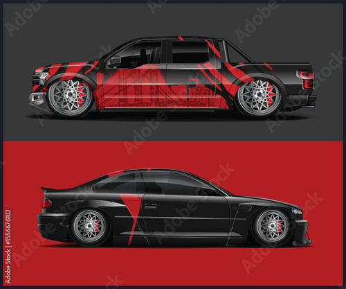 Custom Car Wraps for Pickup Truck and Sports Car