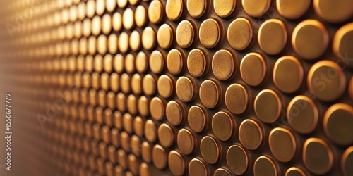 Abstract Golden Penny Round Tiles Background Texture Design Perfect for modern interior design projects