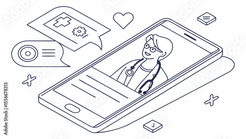 Telehealth virtual doctor consultation on smartphone. Online medical appointment and remote healthcare concept.