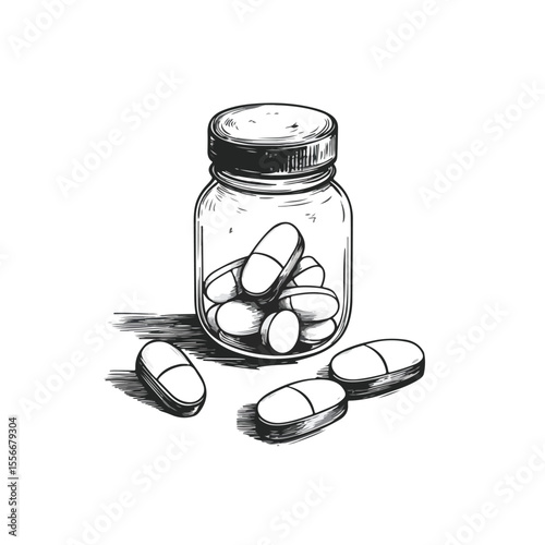 Effervescent Tablet Cartoon Vector and Illustration