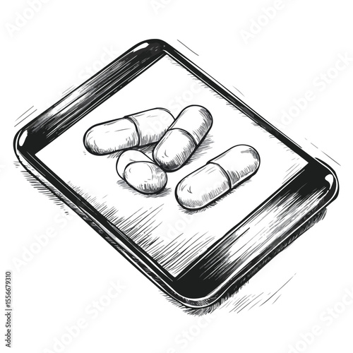 Effervescent Tablet Cartoon Vector and Illustration
