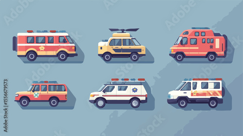 Emergency Service Icons Vector Illustration