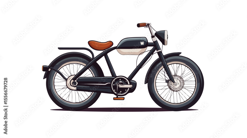Fototapeta premium Electric Bicycle Vehicle Flat Vector Illustration