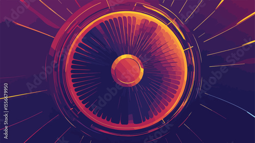 Modern Electric Fan Flat Vector Illustration Centered