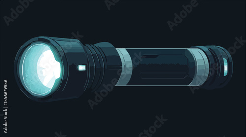 Portable Flat Vector Illustration of Electric Flashlight