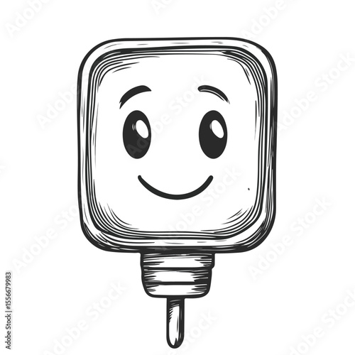 Creative Electric Plug Cartoon Vector Illustration