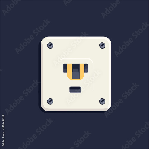 Modern Electronic Plug Socket Flat Vector Illustration