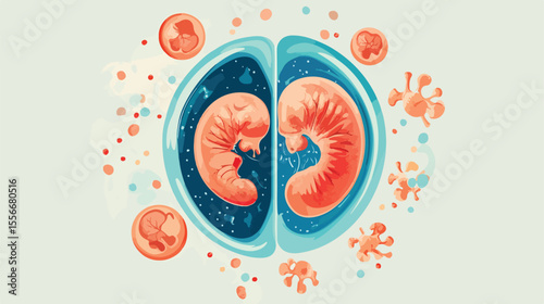 Embryo Development Second Month Flat Vector Illustration