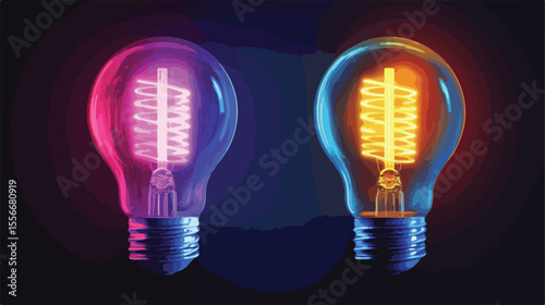 Energy Light Bulb Flat Vector Illustration
