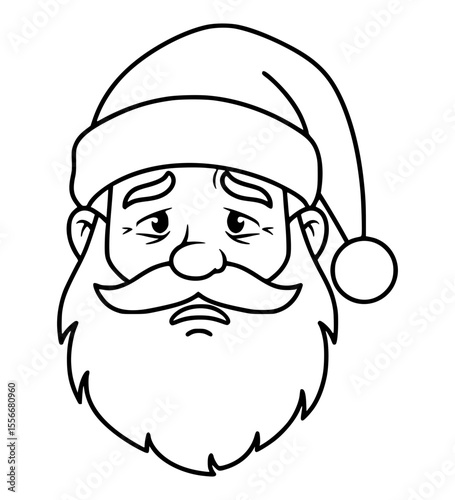 Apologetic Santa Face Line Art