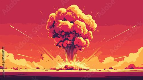 Explosion Bang Pop Art Style Icon Vector Illustration