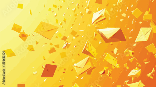 Professional Falling Envelope Email Message Communication Concept Image