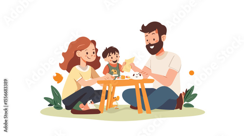 Family Planner Mark the Date Flat Vector Illustration