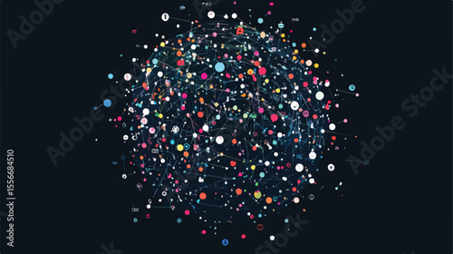 Professional Flat Vector Social Network Illustration