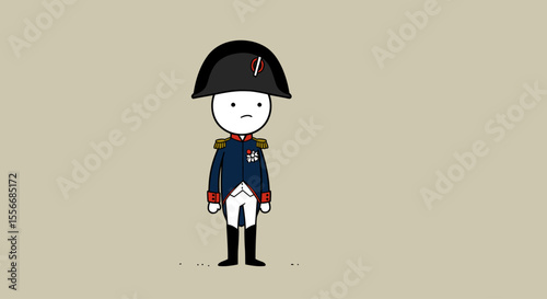 vector stickman cartoon of french emperor napoleon bonaparte