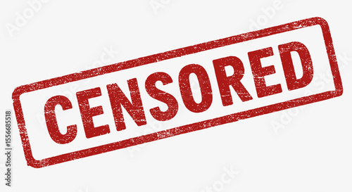 Realistic Vector Rubber Stamp of Censored Logo – Isolated on Transparent Background