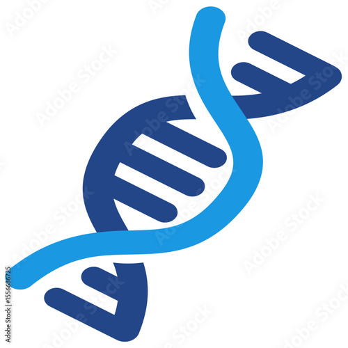 DNA double helix structure icon visually represents genetics, inheritance, molecular biology, or research ideal for biotechnology branding focused on life sciences.
