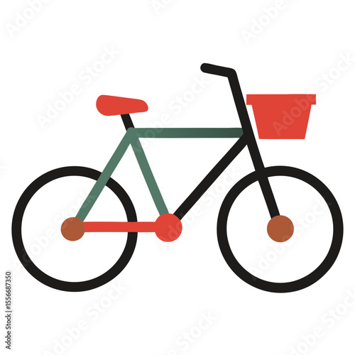 red bicycle on white background