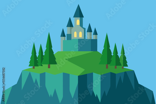 vector illustration of castle