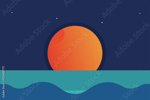 vector illustration of a ship in the sea