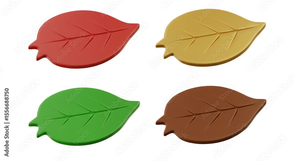 Obraz premium Four colored autumn leaves graphic design