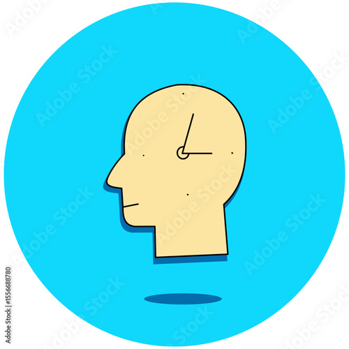 A minimalist icon depicting a human head silhouette, representing thought, intelligence, identity, and individuality. Perfect for concepts related to psychology, education, AI, personal development