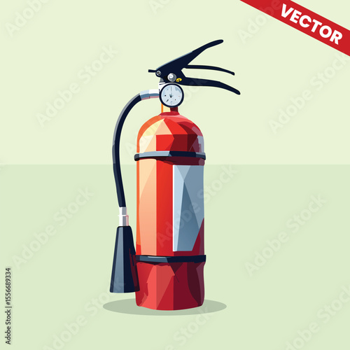 Single Fire Extinguisher Vector Illustration with High Detail for Emergency Evacuation Plans Fire Safety Posters School Training Educational Printable Resources Editable Commercial Use Graphic