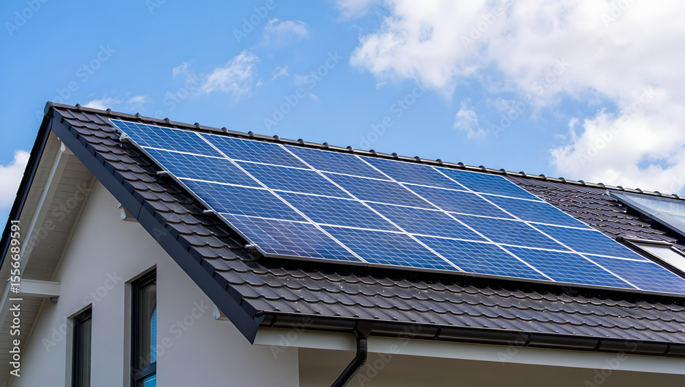 Fototapeta premium Sustainable Living – Solar Powered Modern House